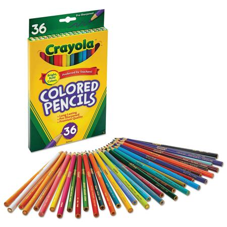 Crayola Color Pencil, Long Barrel, Assorted, PK24 684024